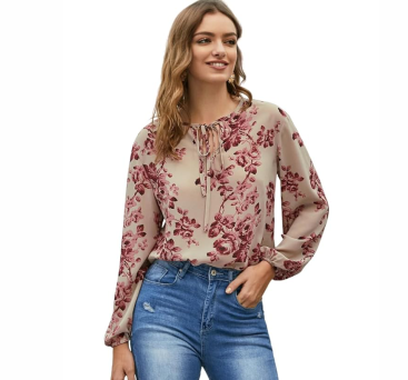 Women's Regular Fit Floral Printed Top
